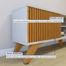 Rack com Painel para TV até 75 Polegadas com Ripado 100% MDF 218cm Pés Madeira Maciça Gaia Paris - 7