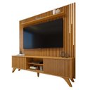 Ver imagem 2 de Rack com Painel para TV até 75 Polegadas com Ripado 100% MDF com LED 218cm Pés Madeira Gaia Paris