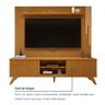 Rack com Painel para TV até 75 Polegadas com Ripado 100% MDF com LED 218cm Pés Madeira Gaia Paris - 12