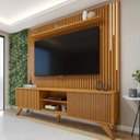 Ver imagem 1 de Rack com Painel Ripado para TV até 75 Polegadas 100% MDF com LED 218CMX303,5cm Gaia Paris Marrom
