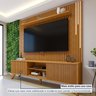 Rack com Painel para TV até 75 Polegadas com Ripado 100% MDF com LED 218cm Pés Madeira Gaia Paris - 10