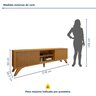 Rack com Painel para TV até 75 Polegadas com Ripado 100% MDF com LED 218cm Pés Madeira Gaia Paris - 4