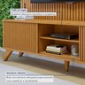 Rack com Painel para TV até 75 Polegadas com Ripado 100% MDF com LED 218cm Pés Madeira Gaia Paris - 9