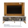 Rack com Painel para TV até 75 Polegadas Ripado 100% MDF com LED 218cm Pés Madeira Maciça Gaia Paris - 13
