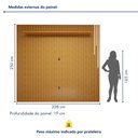 Ver imagem 3 de Rack com Painel para TV até 75 Polegadas 303,5cmx218cm Ripado 100% MDF com LED Pés Madeira Maciça Gaia Paris