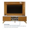 Rack com Painel para TV até 75 Polegadas Ripado 100% MDF com LED 218cm Pés Madeira Maciça Gaia Paris - 12