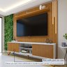 Rack com Painel para TV até 75 Polegadas Ripado 100% MDF com LED 218cm Pés Madeira Maciça Gaia Paris - 10