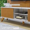 Rack com Painel para TV até 75 Polegadas Ripado 100% MDF com LED 218cm Pés Madeira Maciça Gaia Paris - 9