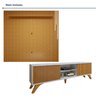 Rack com Painel para TV até 75 Polegadas Ripado 100% MDF com LED 218cm Pés Madeira Maciça Gaia Paris - 14