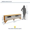 Rack com Painel para TV até 75 Polegadas Laqueado 100% MDF Ripado Pés Madeira Maciça Paris - 13