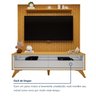 Rack com Painel para TV até 75 Polegadas Laqueado 100% MDF Ripado Pés Madeira Maciça Paris - 10