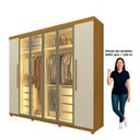 Ver imagem 5 de Guarda Roupa Casal Cumaru 6 Portas com 4 Portas Reflecta com LED e Pés Yescasa