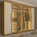 Ver imagem 1 de Guarda Roupa Casal Cumaru 6 Portas com 4 Portas Reflecta com LED e Pés Yescasa