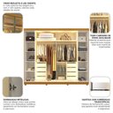 Ver imagem 6 de Guarda Roupa Casal Cumaru 6 Portas com 4 Portas Reflecta com LED e Pés Yescasa