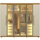 Ver mais imagens de Guarda Roupa Casal Cumaru 6 Portas com 4 Portas Reflecta com LED e Pés Yescasa