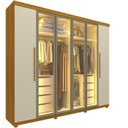 Ver imagem 2 de Guarda Roupa Casal Cumaru 6 Portas com 4 Portas Reflecta com LED e Pés Yescasa