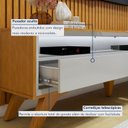 Ver imagem 6 de Rack com Painel para TV até 75 Polegadas Laqueado Ripado com Led Cascata Pés Madeira Maciça Paris 