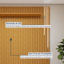 Ver imagem 5 de Rack com Painel para TV até 75 Polegadas 308,3CMX220CM Laqueado com LED Cascata Ripado Pés em Madeira Paris Marrom