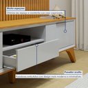 Ver mais imagens de Rack com Painel para TV até 75 Polegadas Laqueado com Led Cascata Ripado Pés Madeira Maciça Paris