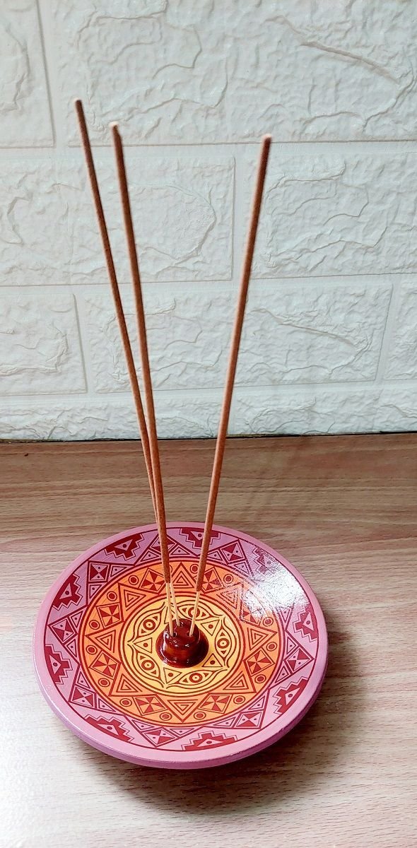 Incensário de Cerâmica Peruano Roxo 14 Cm para 3 Incenso - 3