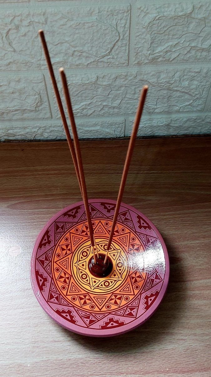 Incensário de Cerâmica Peruano Roxo 14 Cm para 3 Incenso - 5