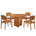 Ver imagem 2 de Mesa Selene Tampo 135cm Laminado com 4 Cadeiras Malta Moderna Mobília