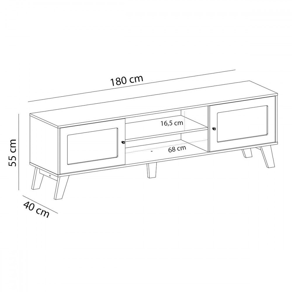 Rack para Tv até 75 Polegadas Charlotte 2 Portas Cinamomo/off White - Artely Móveis - 4