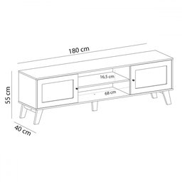 Rack para Tv até 75 Polegadas Charlotte 2 Portas Cinamomo/off White - Artely Móveis - 4