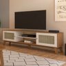 Rack para Tv até 75 Polegadas Charlotte 2 Portas Cinamomo/off White - Artely Móveis - 1