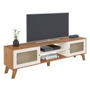 Ver imagem 2 de Rack para Tv até 75 Polegadas Charlotte 2 Portas Cinamomo/off White - Artely Móveis
