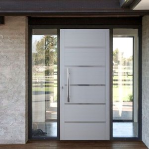 Porta Pivotante Solara Alumínio Puxador Tubolar 210 X 100 Lado Esquerdo