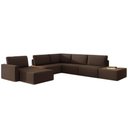 Ver imagem 2 de Sofá de Canto 5 Lugares com Chaise Modular Moderno Premium Veludo Marrom Agatha