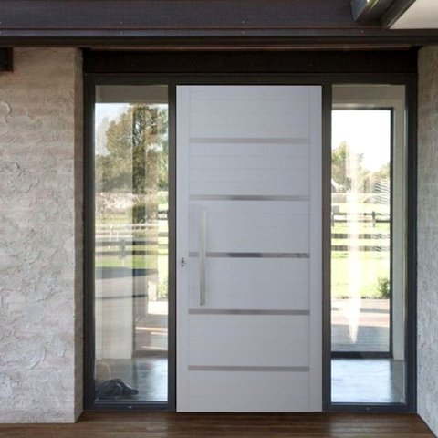 Porta Pivotante Solara Alumínio Puxador Barra Chata 210 X 110  Abertura Esquerda