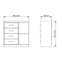 Ver imagem 2 de Cômoda de Quarto Ph 1723 C/ 4 Gavetas Off White - Herval