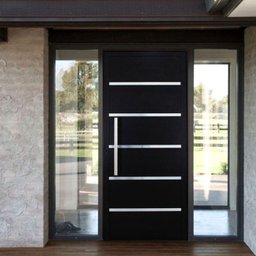 Porta Pivotante Solara Alumínio Puxador Barra Chata 210 X 110 Lado Esquerdo - 1