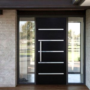 Porta Pivotante Solara Alumínio Puxador Barra Chata 210 X 110 Lado Esquerdo