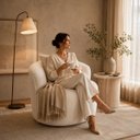 Ver mais imagens de Poltrona Sala Orgânica Confortável Reforçada Bouclé Quarto