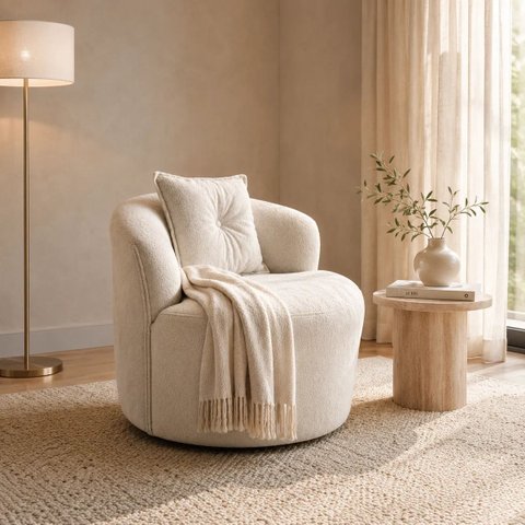 Poltrona Sala Orgânica Confortável Reforçada Bouclé Quarto