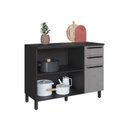 Ver imagem 3 de Balcão de Cozinha 1,20cm 2 Portas 3 Gavetas Tampo Diamante Cinza/Chumbo/Titânio
