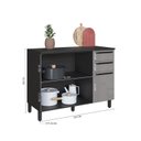 Ver imagem 2 de Balcão de Cozinha 1,20cm 2 Portas 3 Gavetas Tampo Diamante Cinza/Chumbo/Titânio