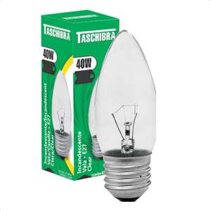 Kit 6 Lâmpadas Incandescente Taschibra Vela 40w E27 Clara 220v