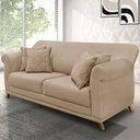 Ver imagem 2 de Sofá Living 2 Lugares 1,80m Vênus Suede Pés Castanho - Pallazio - Bege
