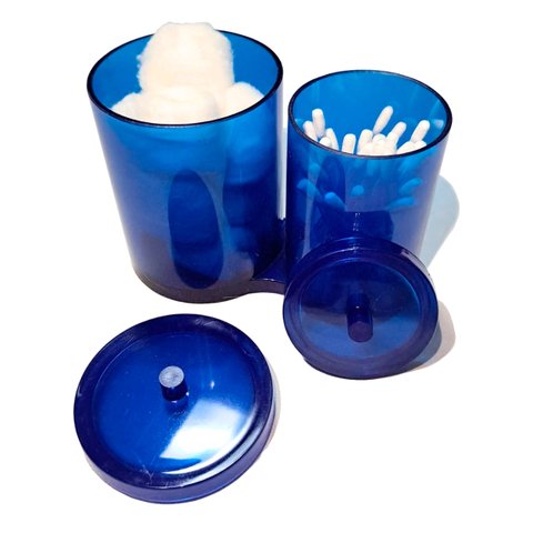 Organizador Porta Algodão Cotonete Maquiagem Acrílico Ps Azul Sb Multiuso