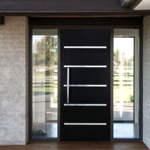 Porta Pivotante Solara Alumínio Puxador Tubolar 210 X 110 Lado Esquerdo