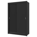 Ver imagem 3 de Guarda-roupa Solteiro 2 Portas de Correr Preto Milano Madesa