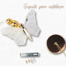 Pendente Borboleta 3k 4k 6k Cristal + Metal Dourado Bivolt - 6