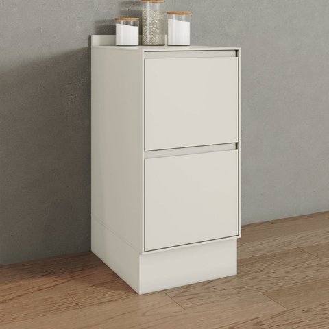 Balcão com Tampo 2 Gavetas MDF 40cm Fineze Bege/Areia HP
