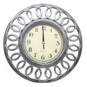 Ver imagem 1 de Relógio de Parede Decorativo Grande Prata Sala Escritório 46,5cm