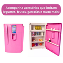 Ver imagem 3 de Geladeira Infantil Brinquedo com Acessórios Lua de Cristal:Rosa