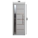 Ver imagem 5 de Porta Pivotante Solara Alumínio com Visor Puxador Tubolar 210 X 100  Abertura Esquerda